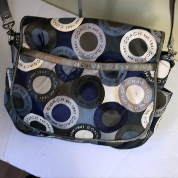 Coach Alexandr Snaphead Satin Leather Messenger Diaper Crossbody Laptop Bag Baby - Picture 15 of 16